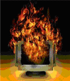 computer in flames